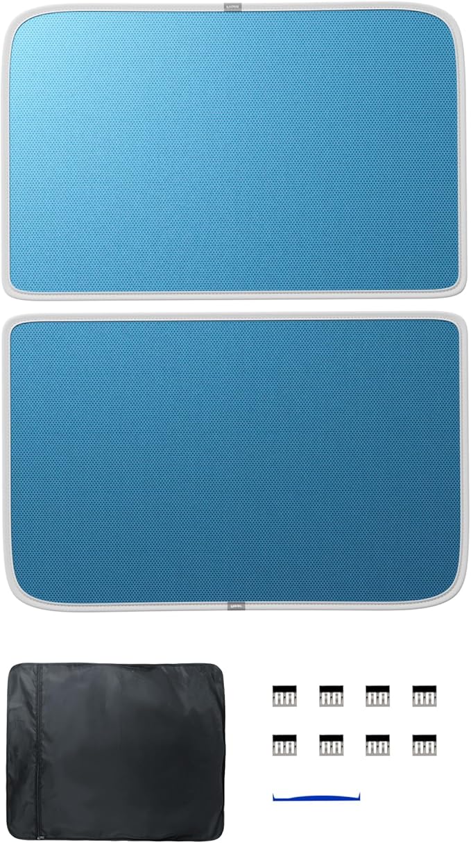 Tesla Model 3 Roof Sunshade, Magnetic Snap-On, Non-Sagging Glass Roof Sun Shade, Extreme Heat Shield with Nano-Silver Layer, UV Protection, Seamless Fit Panoramic Sunroof, Blue