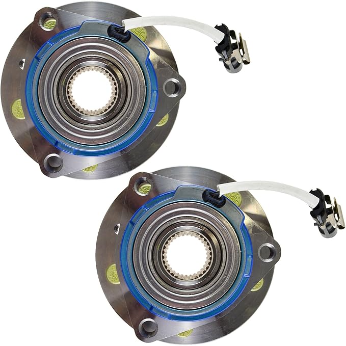 TRQ Driver and Passenger Side Wheel Bearing and Hub Assembly Set 2 Piece Compatible with 2003 Cadillac CTS Rear 2004-2007 CTS Base Model Rear 2005-2008 STS AWD Rear 2005-2007 STS AWD Front