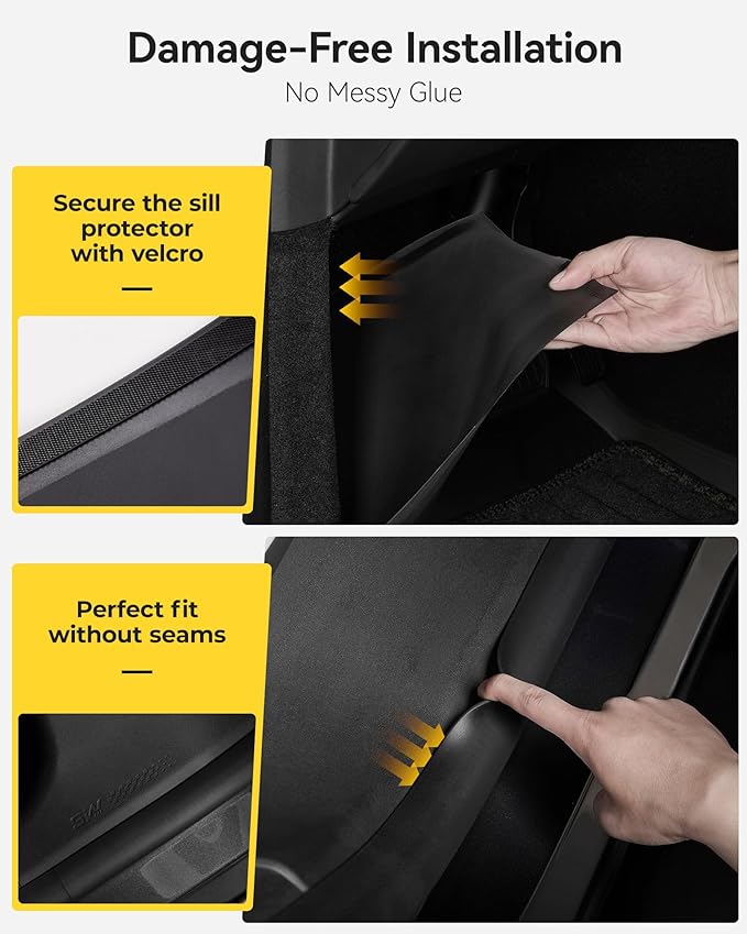 3W Tesla Model Y Juniper Door Sill Protector 2025 2026 Front & Rear, Rear Bumper, Trunk Sill Protector, Door Entry Guard, Anti-dust Cover, Edge Guards, Accessories(Not for Standard)