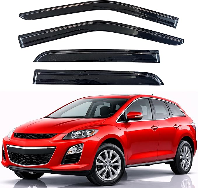 KPY Rain Guards Fit for 2008-2011 Mazda CX-7, Out-Channel Window Visors Vent Wind Deflectors 4PC, Car Accessories for 08-11 Mazda CX7