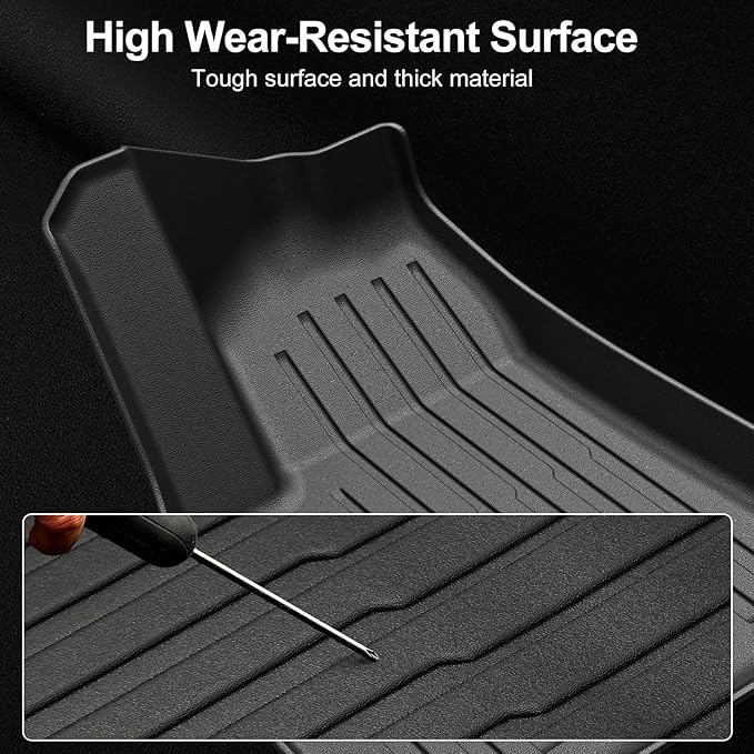 Floor Mats for 2025 2026 Tesla Model Y Juniper, 8PCS All Weather Full Set Cargo Liners Accessories, 3D TPE Odorless Floor Mat Trunk Frunk Rear Mats for 5-Seater(Not Fit 7Seat and Standard)