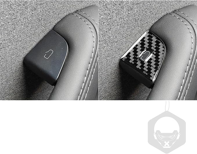 Carbon Fiber Stickers Car Door Lock Switch Button Cover Stickers Decal Car Interior Decoration Compatible with Tesla Model 3 2024 Accessories Decorative Stickers