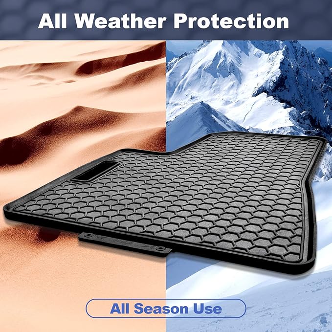 Spurtar for Tesla Model 3 Floor Mats 2017-2025, Car Floor Mats All Weather Automotive with 3D Extended Edge, 3 Pack Honeycomb Design Front & Rear Rubber All-Weather Protector, Black