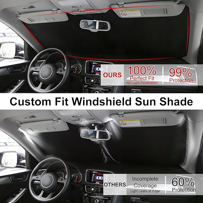 Windshield Sun Shade Accessories Compatible with 2018 2019 2020-2026 XC60 for Volvo Foldable Sunshade Sun Visor Blocks UV