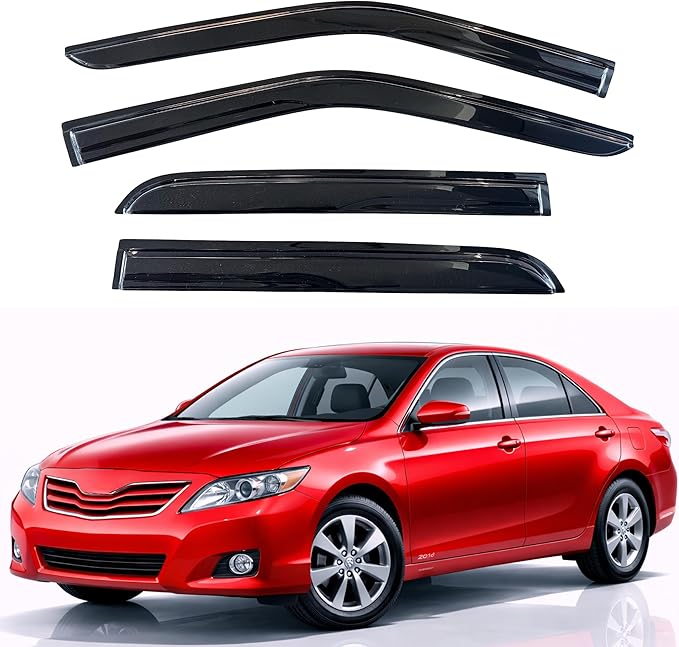KPY Rain Guards Fit for 2007-2011 Toyota Camry, Out-Channel Window Visors Vent Wind Deflectors 4PC, Car Accessories for 07-11 Camry