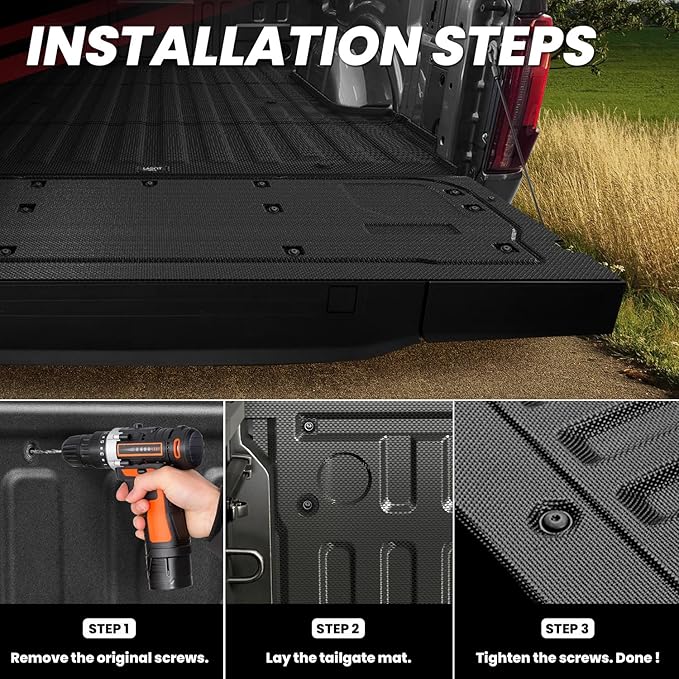 LASFIT Tailgate Mat for Ford F-150 (for Tailgate Work Surface Only) 2021-2026 Truck Tailgate Cover All Weather Protector Durable TPE Tailgate Liner -Easy to Clean