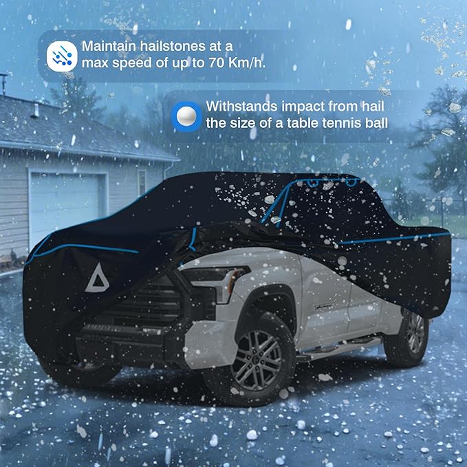 Hail Protector Car Cover for Truck Toyota Tundra, Custom fit Tundra 2021-2026 Double Cab/CrewMax Cab SB(5.5'-6.5')+ Gift Windshield Sunshade, Multi-Layered EVA Hail Proof Car Cover.