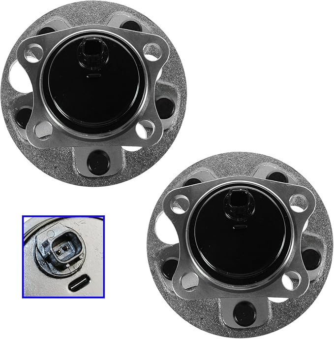 TRQ Rear Left and Right Wheel Bearing and Hub Assembly Set 2 Piece Compatible with 2008-2015 Scion xB