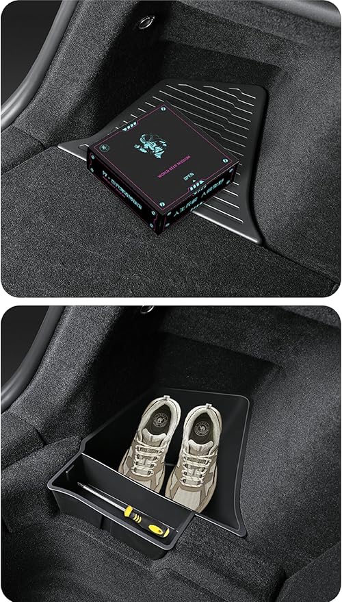 2PCS for 2025 2026 Tesla Model Y Juniper Trunk Organizer Trunk Storage Bins with Lid TPE Waterproof Trunk Storage Box for Model Y Juniper Interior Accessories
