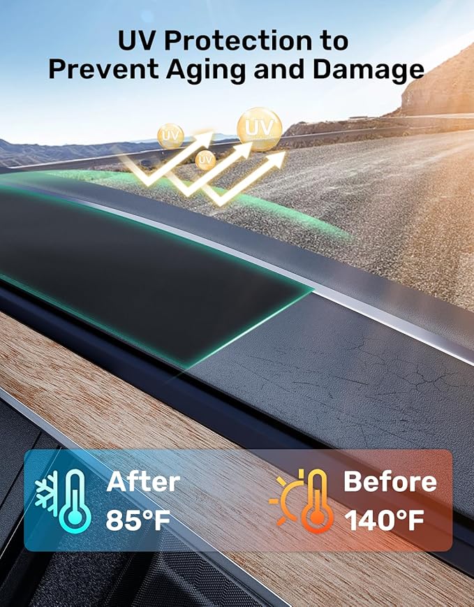Zanch Original Tesla Model 3 Highland Dashboard Cover, Upgraded 2025 Anti-Glare 100% Sunshield Suede Dash Mat, Full Protection with No-Slip, Fits Model 3 Highland (2024) Tesla Accessories