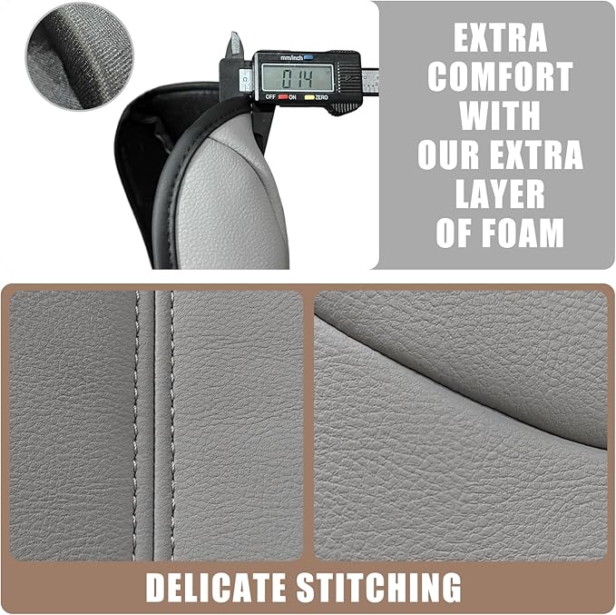 Muslogy Center Console Armrest Cover Fit for Honda Pilot 2023-2026, 2024-2026 Ridgeline/Passport Accessories, Comfort Armrest Pad Console Lid Cushion Vegan Leather Regular Thick (Gray)