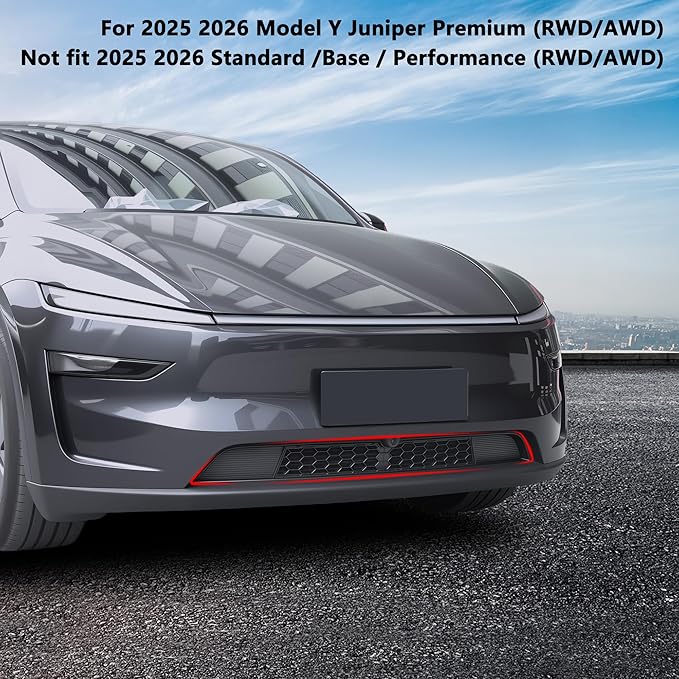 Front Grill for Tesla Model Y 2025 2026 Juniper Mesh Grille Grid Inserts Air Inlet Vent Grille Cover Replacement With Insect Protection Accessories (Not fit 2026 Standard & Performance)