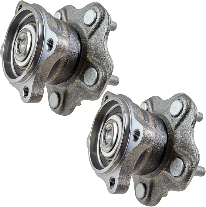 TRQ 2 Piece Rear Wheel Bearing & Hub Assembly Set Compatible with 2002-2006 Nissan Altima 2004-2008 Maxima 2004-2009 Quest