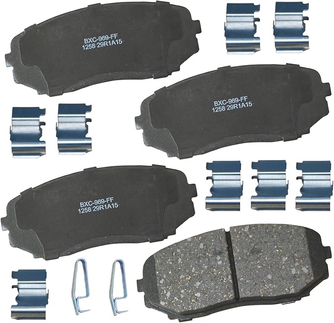 Bendix Premium SBC1258 Ceramic Front Brake Pads for Ford Edge 2014-2007, Lincoln MKX 2015-2007, Mazda CX-5 2024-2019, CX-7 2012-2007, CX-9 2023-2007, Mitsubishi Montero Sport 2020-2018