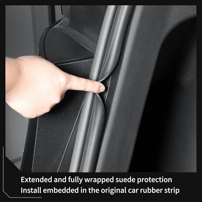 LUCKEASY Rear Trunk Side Full Protective Cover for Tesla Model Y Juniper 2026 2025 5 Seat TPE Rear Trunk Left & Right Inner Side Full Wrap Guards Cover Velcro Stick Cargo Side Pad Accessories Black
