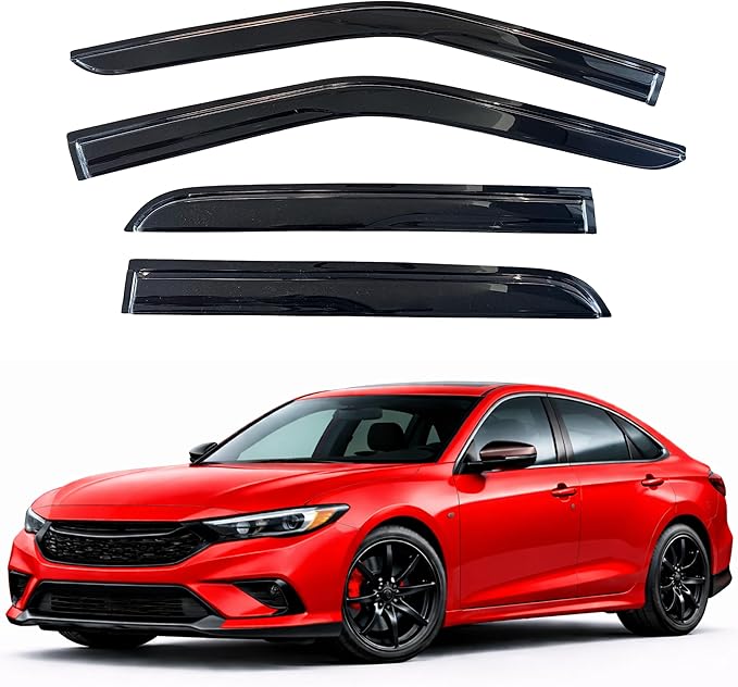 KPY Rain Guards Fit for 2018-2023 Honda Accord, Out-Channel Window Visors Vent Wind Deflectors 4PC, Car Accessories for 18-23 Accord (Sedan Only)