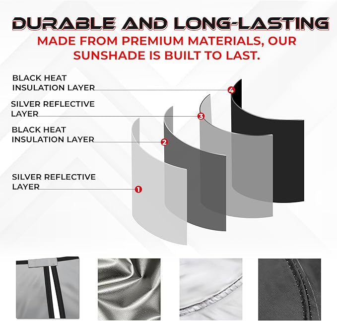 Autotech Park Foldable Sunshade Compatible with 2012-2026 Tesla Model S Sedan, UV Reflective and Easy Storage, Custom-fit Car Windshield Sun Shade