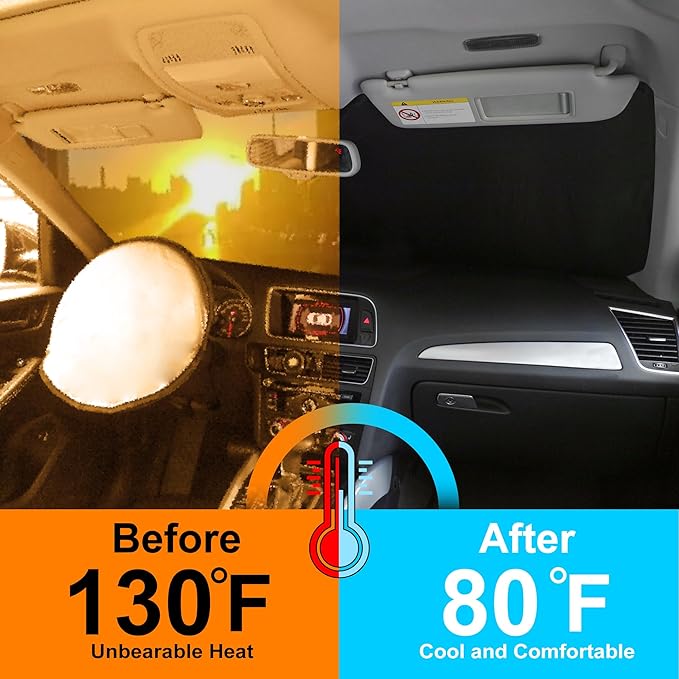 YYCKE Windshield Sun Shade Accessories Compatible with 2016-2024 2025 XC90 for Volvo Foldable Sunshade Sun Visor Blocks UV