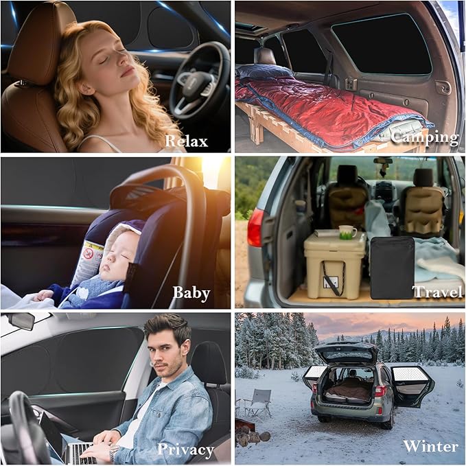 KMF 8pcs Thicken Sun Shades for Lexus RX 2023-2026 Accessories, RX350 Windshield Sunshade Full Car Window Covers for Side Rear, UV Block and Blackout Protect Privacy for Car Camping