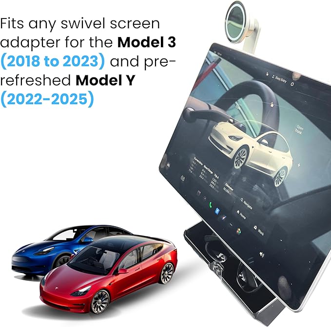 Tesla Model 3/Y Swivel Screen Adapter Storage (Adapter ONLY) – Adapter for Hidden Under Screen Organizer for Tesla Screen Swivel Mounts