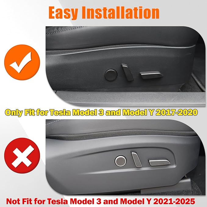 Compatible with Tesla Power Seat Control Switch with Button Cover Model 3 Model Y 2017-2020, Front Right Passenger Side Seat Controller Backrest Cushion Adjuster Switch for Tesla Accessories