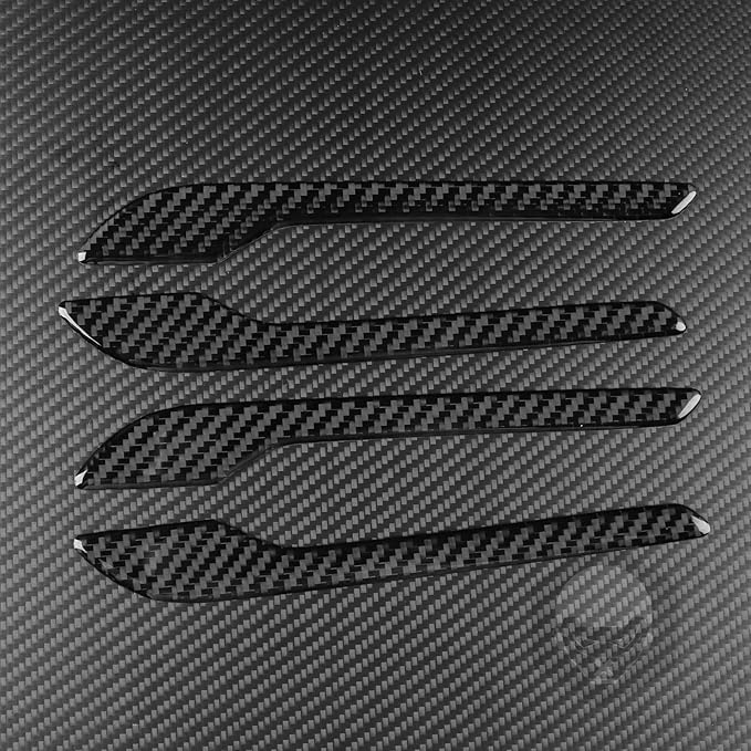 Carbon Fiber Stickers Door Handle Decoration Cover Car Exterior Trim Compatible with Tesla Model 3 2024 Accessories Anti-Scratch Strip Anti-Kick Film Decorative Stickers