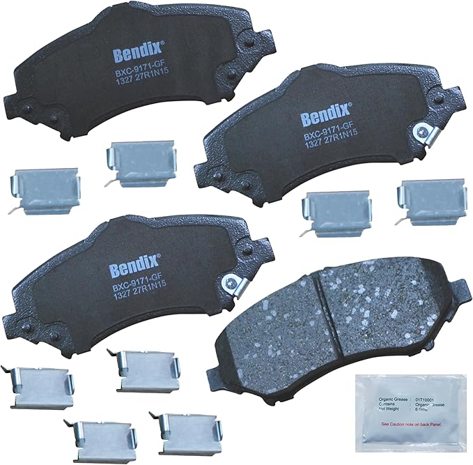 Bendix Priority1 CFC1327 Ceramic Front Brake Pads for select Chrysler Town & Country, Dodge Grand Caravan, Journey, Nitro, Jeep Liberty, Wrangler, Ram C/V, VW Routan (models without Heavy Duty Brakes)