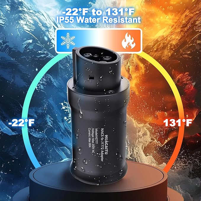 Tesla to J1772 Adapter, NACS to J1772 EV Charger Adapter Up to 80A 250V, for Tesla Charging station, High Power Wall Connector/Destination Chargers/Mobile Connectors, J1772 EVs Accessories for Travel
