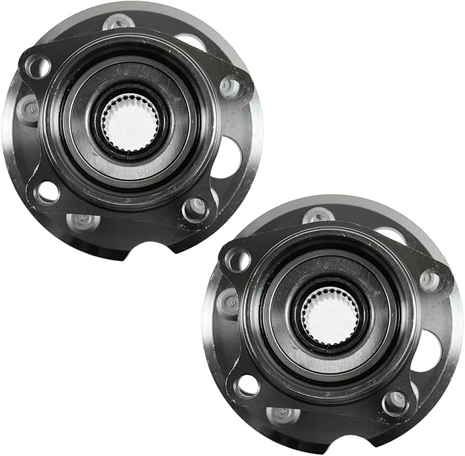 TRQ Rear Left and Right Wheel Bearing and Hub Assembly Set 2 Piece Compatible with 2004-2010 Toyota Sienna All Wheel Drive