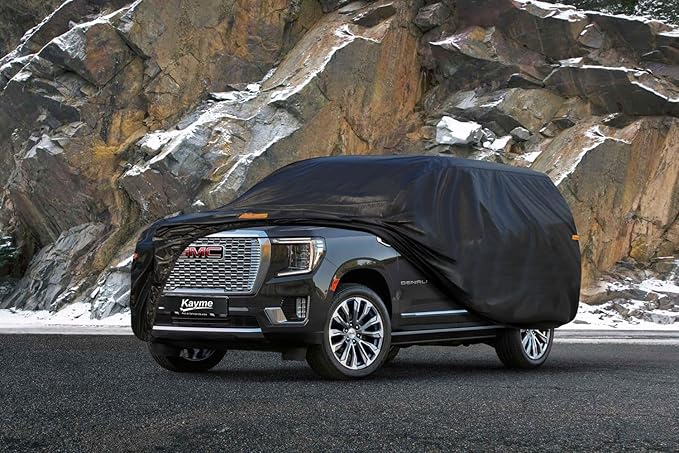 Kayme 7 Layers SUV Car Cover Custom Fit for GMC Yukon (1995-2025) Waterproof All Weather for Automobiles, Outdoor Full Cover Rain Sun UV Protection.