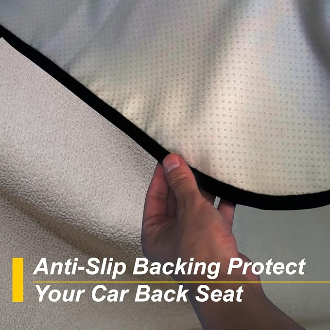 Back Seat Cover for Car Trucks Van SUV,Waterproof Rear Bench Towel Seat Covers for Dogs and Kids,Automotive Backseat Protector (Off-White)