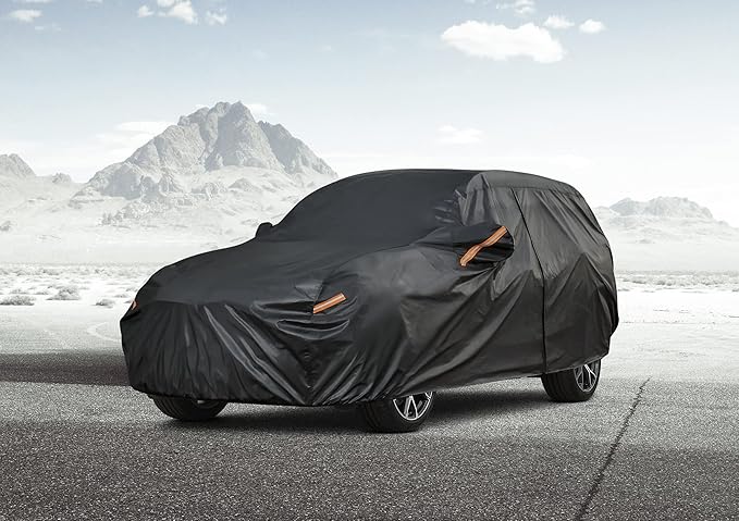 Kayme 7 Layers SUV Car Cover Custom Fit for Kia Telluride (2017-2025) Waterproof All Weather for Automobiles, Outdoor Full Cover Rain Sun UV Protection.Black