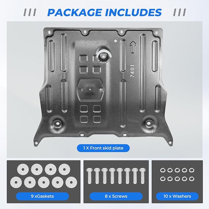 Front Skid Plate Compatible with Tesla Model 3 2017-2025 & Model Y 2020-2025, Under Engine Guard Splash Shield Cover Chassis with Install Accessories