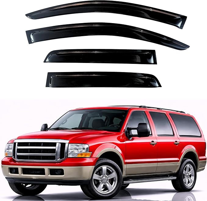 KPY Rain Guards Fit for 2003-2005 Ford Excursion, Out-Channel Window Visors Vent Wind Deflectors 4PC, Car Accessories for 03-05 Excursion