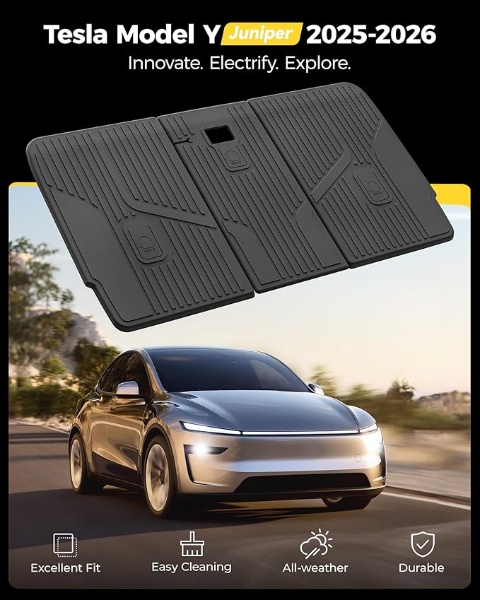 3W Tesla Model Y Juniper Seat Back Protector, Backseat Cover, TPE All Weather, Custom Fit 2025 2026 Tesla Model Y Juniper Accessories, Vigormold™