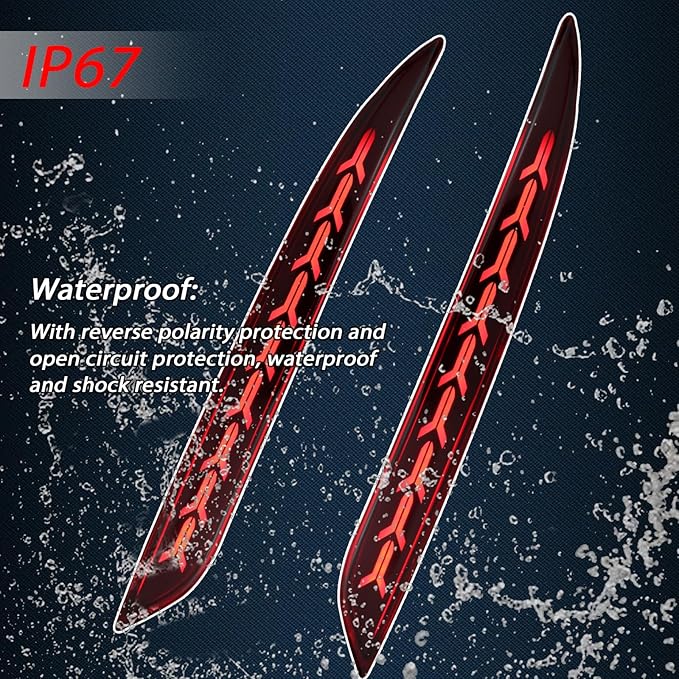 Red Lens Rear Fog Bumper Reflector Brake Tail Sequential Flash Singal Lights Lamp 3 in 1 Arrow Style Compatible with Tesla Model 3 2017-2022 2023 Standard Performance