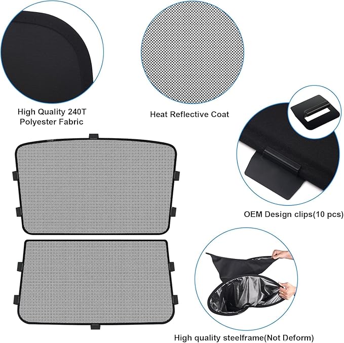 Sunshade Roof for Tesla Model 3 Highland 2025 2024 (Never Sag) Skylight Glass Sunroof Roof Sunshade for Tesla Model 3 Accessories 2025 UV Reflector Reflective Covers Block Harmful (Black)