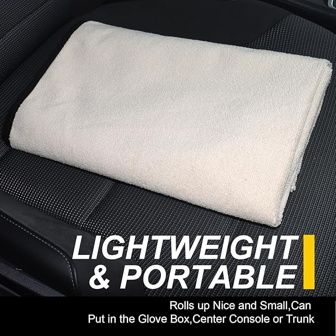 Back Seat Cover for Car Trucks Van SUV,Waterproof Rear Bench Towel Seat Covers for Dogs and Kids,Automotive Backseat Protector (Off-White)