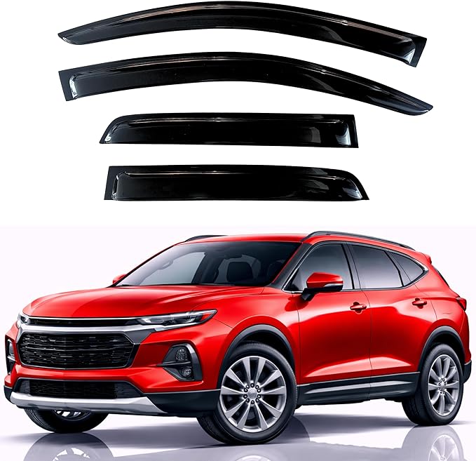 KPY Rain Guards Fit for 2019-2026 Chevrolet/Chevy Blazer, Out-Channel Window Visors Vent Wind Deflectors 4PC, Car Accessories for 19-26 Blazer