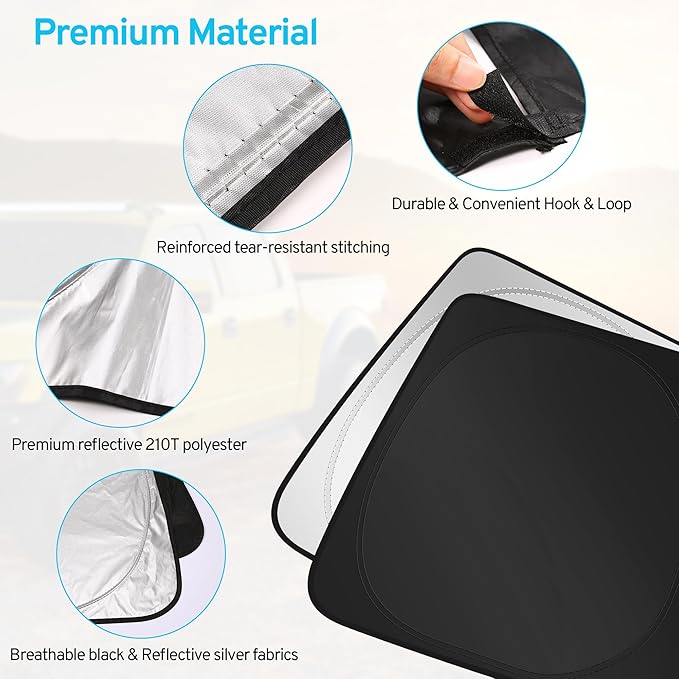 Windshield Sun Shade Custom for Tesla Model X Accessories 2026 2025 2024-2016 Front Window Sunshade, Car Windshield Sun Visor Cover Foldable with Storage Bag