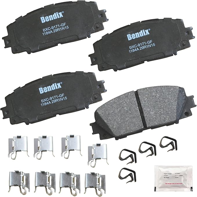 Bendix Priority1 CFC1184A Ceramic Front Brake Pads for Select Models Lexus CT200h, Toyota Corolla, Prius, Prius AWD-e, C, Plug-In, Prime
