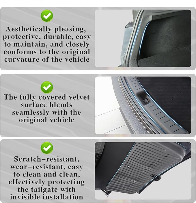 Trunk Tailgate Mat, Rear Bumper Guard & Side Protector Set for 2025 2026 Tesla Model Y Juniper 5-Seater TPE Black Rear Door Back Protective Liners, Trunk Bumper Guard, Sill Cover & Cargo Mat – 4pcs