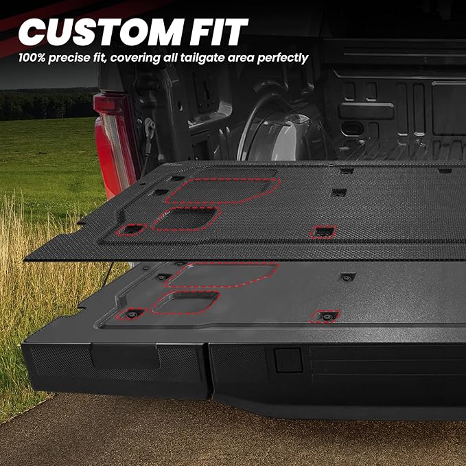 LASFIT Tailgate Mat for Ford F-150 (for Tailgate Work Surface Only) 2021-2026 Truck Tailgate Cover All Weather Protector Durable TPE Tailgate Liner -Easy to Clean