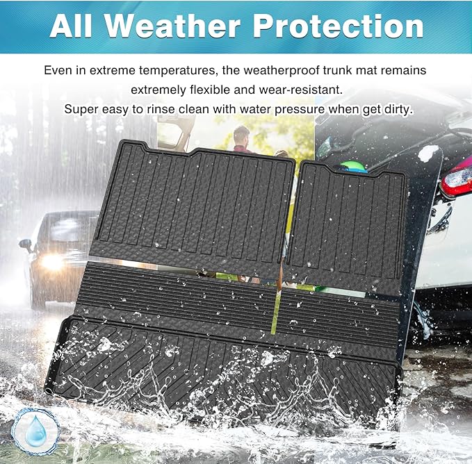 Mixsuper Cargo Liner for Tahoe/GMC Yukon 2015-2020 (Non XL), Trunk Mat for Tahoe Accessories All Weather Cargo Mat Rear Trunk Liner Black 3PCS