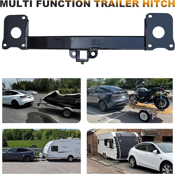 Tesla Model Y Rear Trailer Hitch, Tow Hitch 2" Receiver, Tow Hook Adapter Fit 2025 Model Y Juniper (Not for 2026, Excluded Hook)