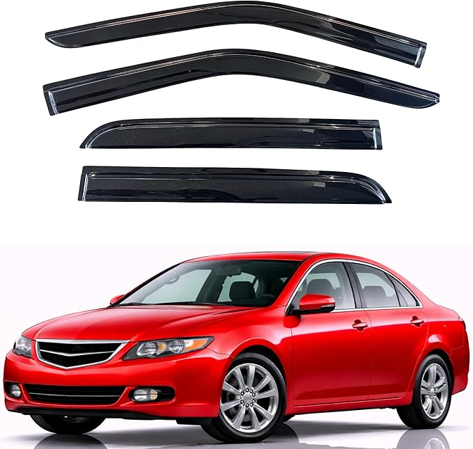 KPY Rain Guards Fit for 2004-2008 Acura TSX, Out-Channel Window Visors Vent Wind Deflectors 4PC, Car Accessories for 04-08 Acura TSX