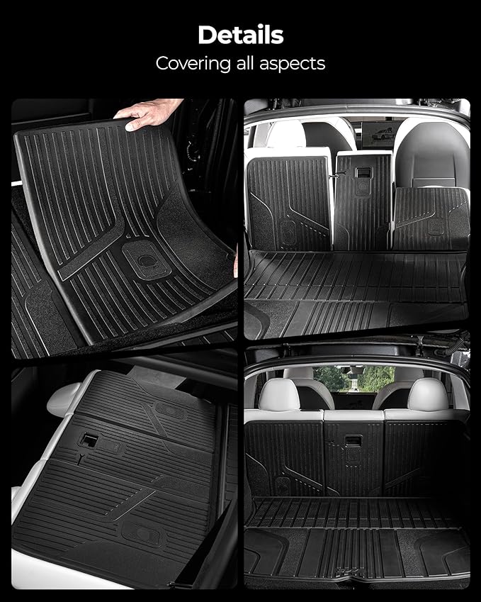 3W Tesla Model Y Juniper Seat Back Protector, Backseat Cover, TPE All Weather, Custom Fit 2025 2026 Tesla Model Y Juniper Accessories, Vigormold™