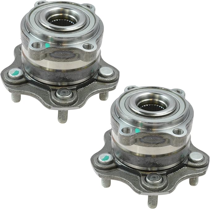 TRQ Rear Left and Right Wheel Bearing and Hub Assembly Set 2 Piece Compatible with 14-22 Infiniti Q50 14-15 Q60 17-22 Q60 14-17 QX50 14-17 QX70 14-19 Q70 15-19 Q70L 2015 Q40 09-20 Nissan 370Z