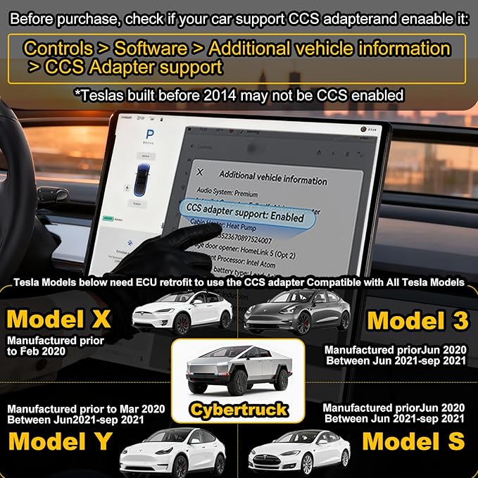 Upgraded 2in1 CCS1 & J1772 to NACS(Tesla) Adapter, Max 250KW 500A/AC Fast Charging/Level 1/2/3Chargers for Tesla Model 3/Y/S/X/Cybertruck,Works with Electrify America/ChargePoint/EVgo