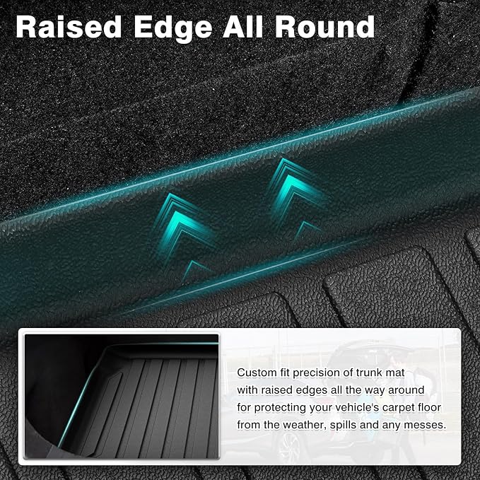 Mixsuper Custom Fit Cargo Liner for 2019-2025 2026 Mazda 3 Hatchback Trunk Liner All Weather Rear Cargo Trunk Mat (Does Not Fit Sedan Models) Black